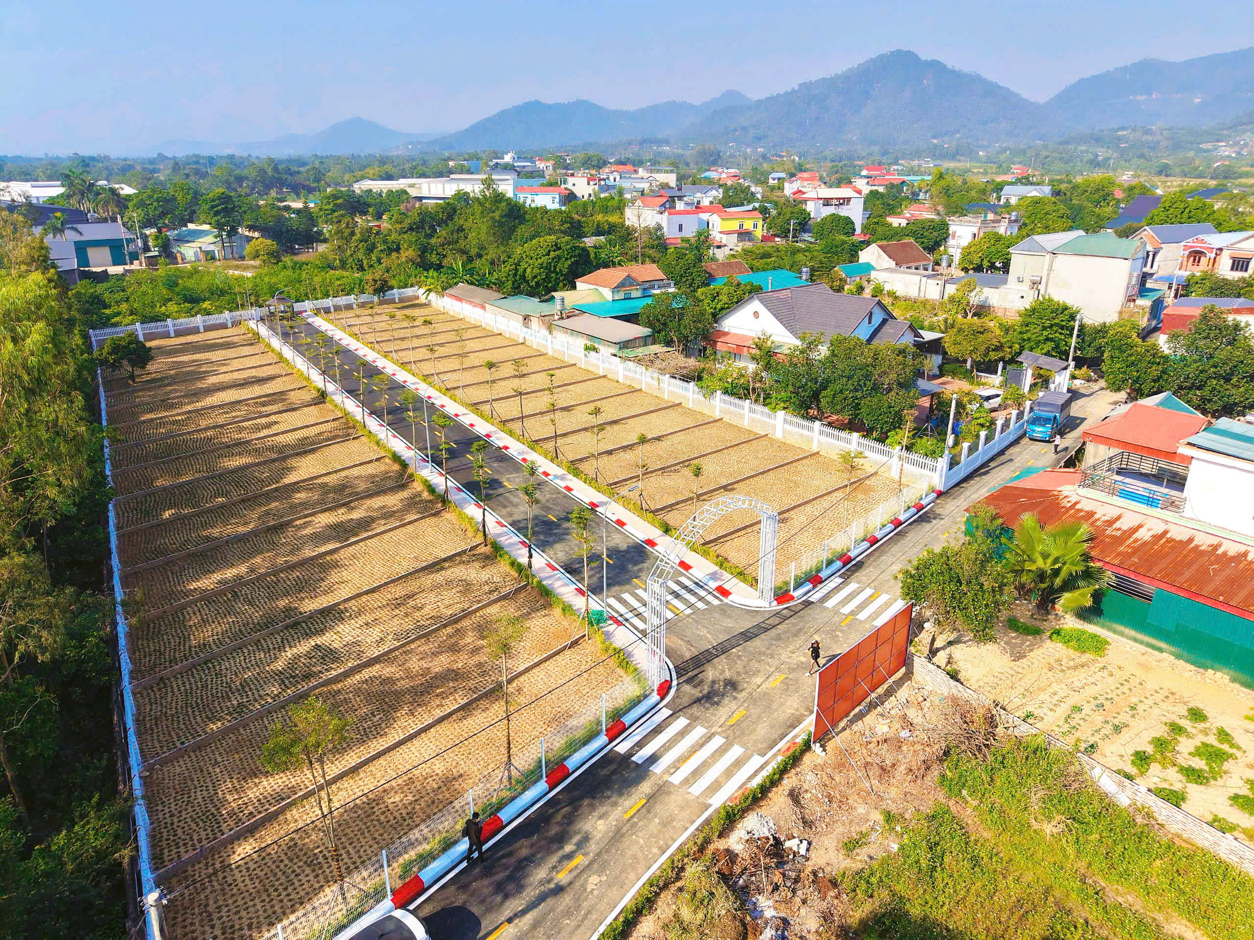 Hình ảnh hạ tầng khu Phú Ninh Valley Sóc Sơn nhìn từ trên cao