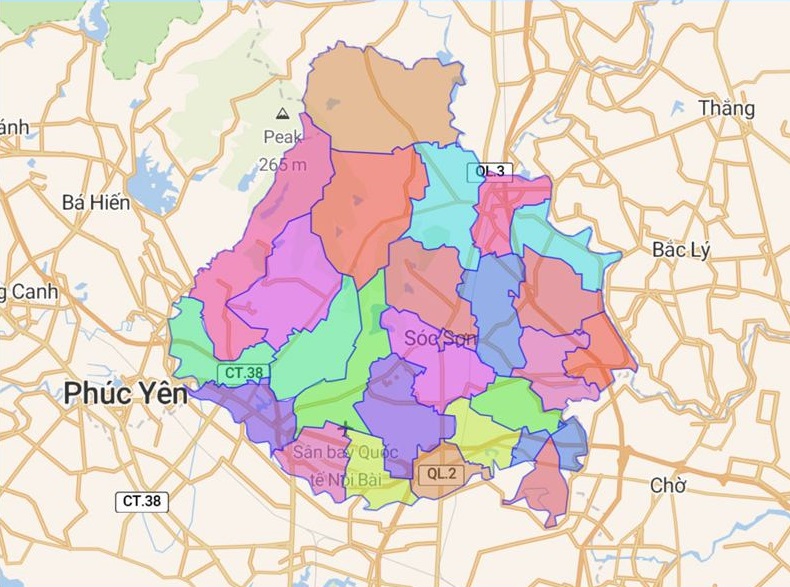 bản đồ huyện Sóc Sơn, Hà Nội