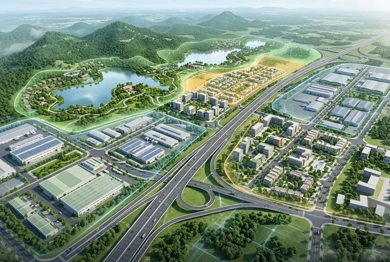 Phối cảnh quy hoạch phân khu đô thị và hạ tầng giao thông Sóc Sơn